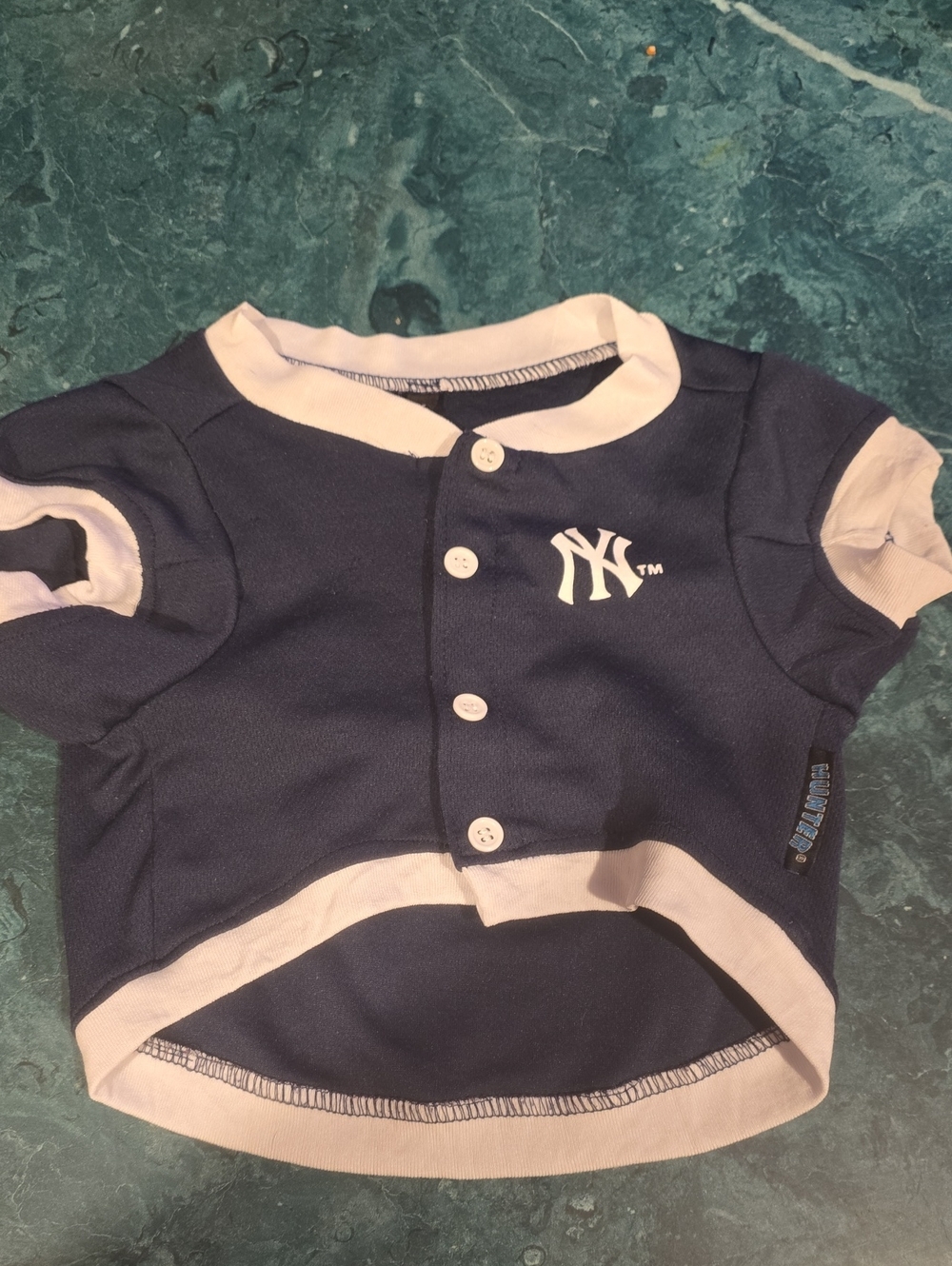 Navy & White Pet Button-Up Tee